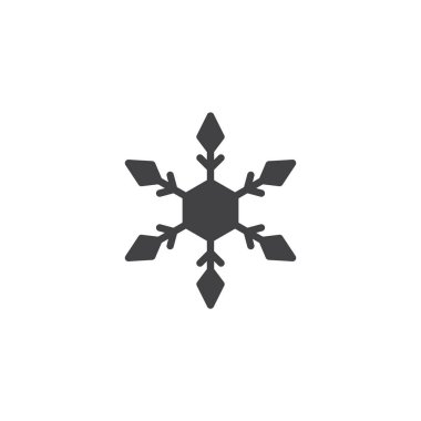 Kar tanesi vektör simgesi. Mobil kavramı ve web tasarım için düz işareti dolu. Kar kış katı simgesi. Sembol, logo illüstrasyon. Piksel mükemmel vektör grafikleri