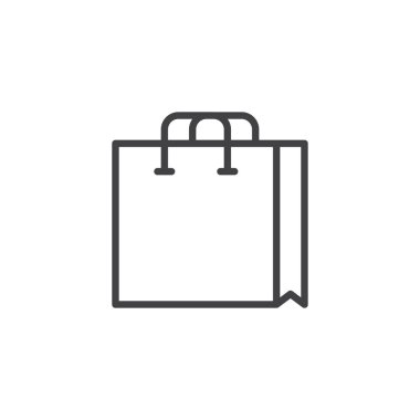 Alışveriş çantası anahat simgesini