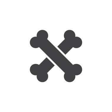 Kemikler vektör simge geçti. Mobil kavramı ve web tasarım için düz işareti dolu. Ölüm katı simgesi. Sembol, logo illüstrasyon. Piksel mükemmel vektör grafikleri