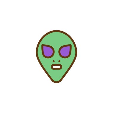 Uzaylı maske doldurulmuş anahat simgesini