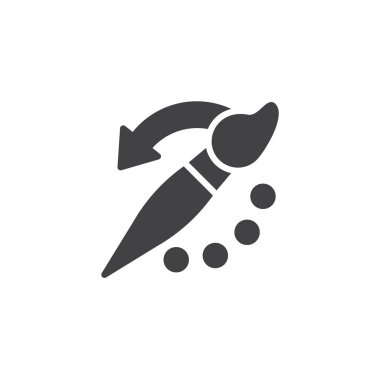 Boya fırçası Döndürme aracını vektör simgesi. Mobil kavramı ve web tasarım için düz işareti dolu. Geçmiş aracı katı simgesi. Sembol, logo illüstrasyon. Piksel mükemmel vektör grafikleri