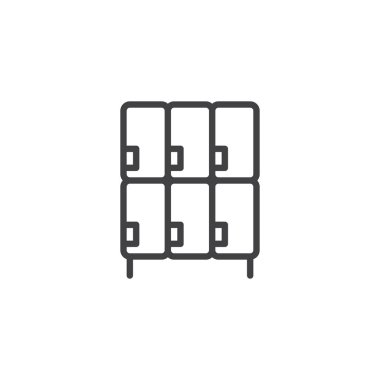 Dolap simgesi anahat. Mobil kavramı ve web tasarım için doğrusal stili işaret. basit çizgi vektör simgesi. Sembol, logo illüstrasyon. Piksel mükemmel vektör grafikleri