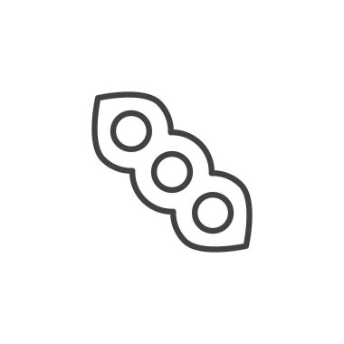 Soya pod anahat simgesini kurumuş. Mobil kavramı ve web tasarım için doğrusal stili işaret. Olgun soya basit çizgi vektör simgesi. Sembol, logo illüstrasyon. Piksel mükemmel vektör grafikleri
