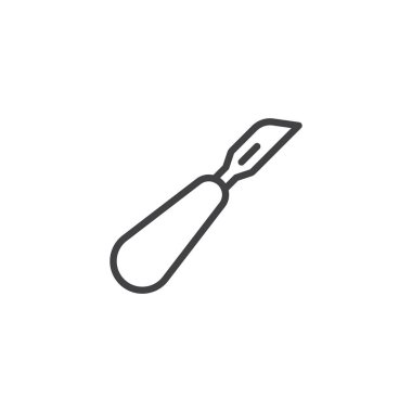 Dilim aracı anahat simgesi. Mobil kavramı ve web tasarım için doğrusal stili işaret. kesici kalem basit çizgi vektör simgesi. Sembol, logo illüstrasyon. Piksel mükemmel vektör grafikleri