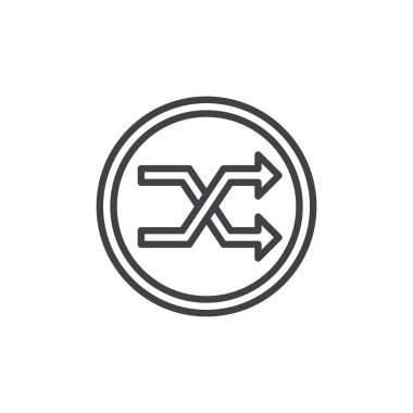 Shuffle müzik oyuncu düğme anahat simgesi