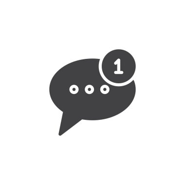 Yeni mesaj bildirimi vektör simgesi. Mobil kavramı ve web tasarım için düz işareti dolu. Yeni sms basit katı simgesi. Sembol, logo illüstrasyon. Piksel mükemmel vektör grafikleri