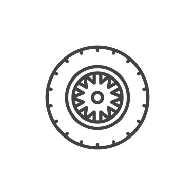 Araba tekerlek anahat simgesini