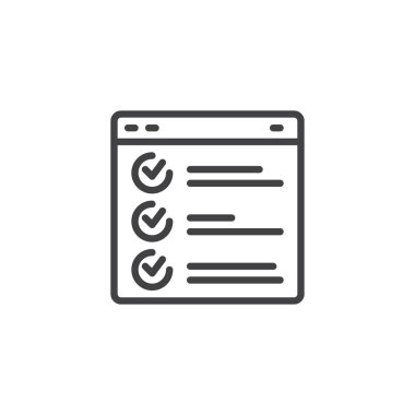 Web sayfası tarayıcı rapor anahat simgesi