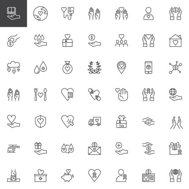 Sadaka anahat Icons set