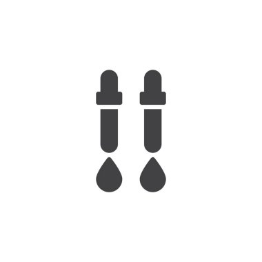 Damlalık pipet vektör simgesi. Mobil kavramı ve web tasarım için düz işareti dolu. Basit katı simge göz damlası. Sembol, logo illüstrasyon. Piksel mükemmel vektör grafikleri