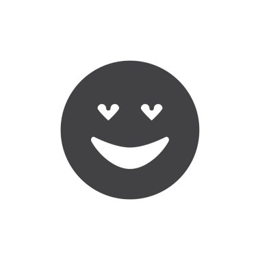 Aşk yüz emoji vektör simgesi