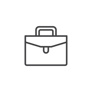 Evrak Çantası'nı anahat simgesi. Mobil kavramı ve web tasarım için doğrusal stili işaret. Bavul basit çizgi vektör simgesi. Sembol, logo illüstrasyon. Piksel mükemmel vektör grafikleri