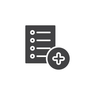 Liste belge vektör simgesi ekleme