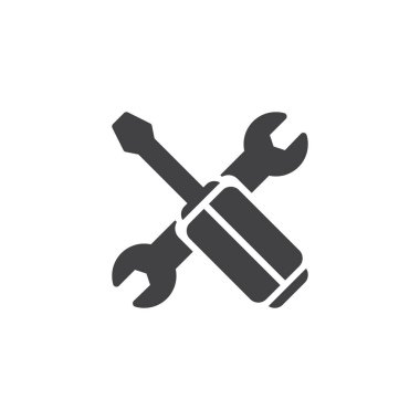 İngiliz anahtarı ve tornavida vektör simgesi