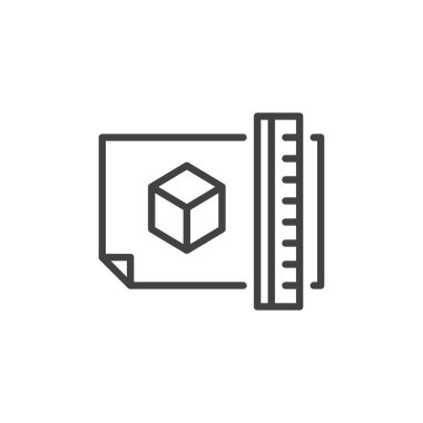 Mimari proje planı anahat simgesini