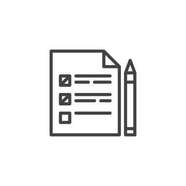 Denetim listesi ve kalem anahat simgesini