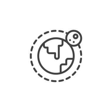 Dünya ve ay yörüngesine anahat simgesini