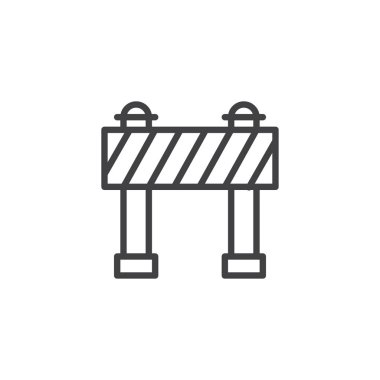 Bariyer anahat simgesi. Mobil kavramı ve web tasarım için doğrusal stili işaret. Güvenlik, engel basit çizgi vektör simgesi. Sembol, logo illüstrasyon. Piksel mükemmel vektör grafikleri