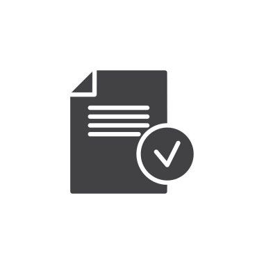 Belge dosya vektör simgesi onaylı