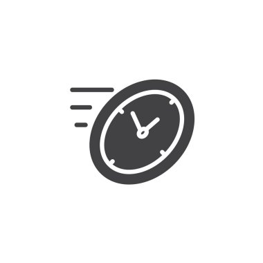 Hızlı zaman vektör simgesi. Mobil kavramı ve web tasarım için düz işareti dolu. Bitirim basit katı simgesi. Sembol, logo illüstrasyon. Piksel mükemmel vektör grafikleri