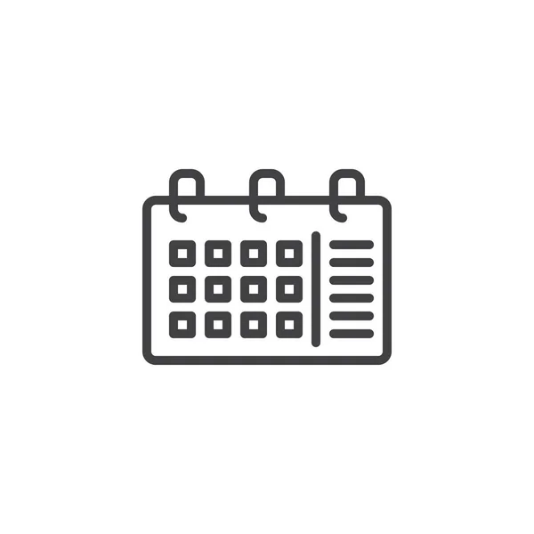Icona Del Profilo Del Calendario Segno Stile Lineare Concetto Mobile — Vettoriale Stock