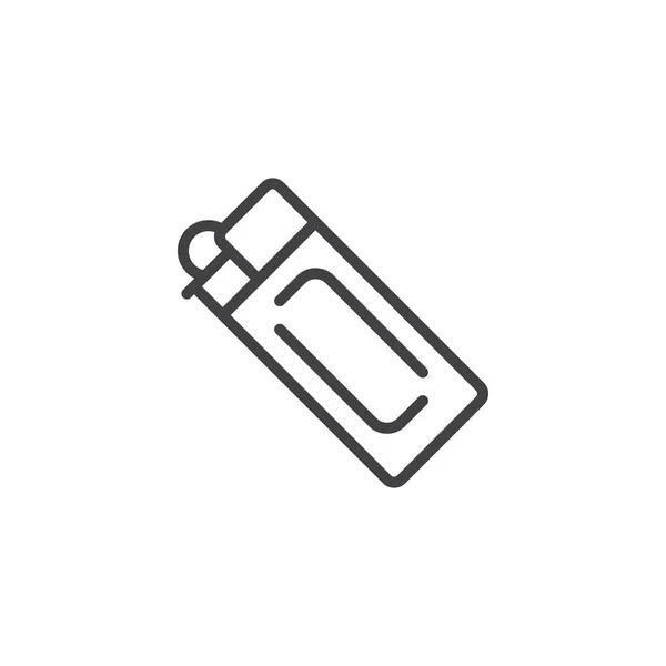 Gasfeuerzeug Ikone Lineares Stilschild Für Mobiles Konzept Und Webdesign Leichteres — Stockvektor