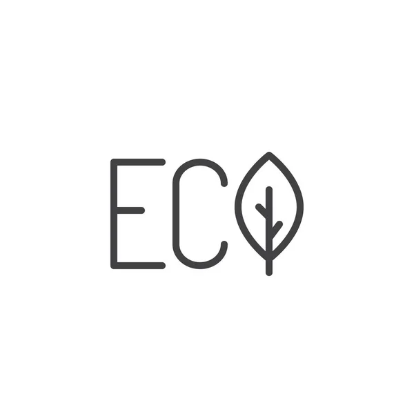 Ícone do esboço da folha Eco — Vetor de Stock