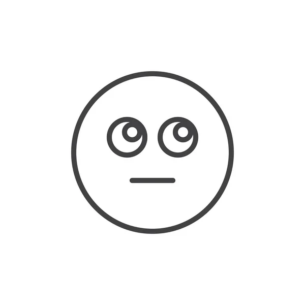 Thinking face emoji outline icon — Stock Vector