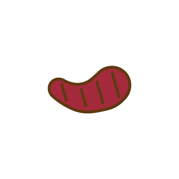 Carne Filete Relleno Icono Del Contorno Signo Vector Línea Pictograma — Vector de stock