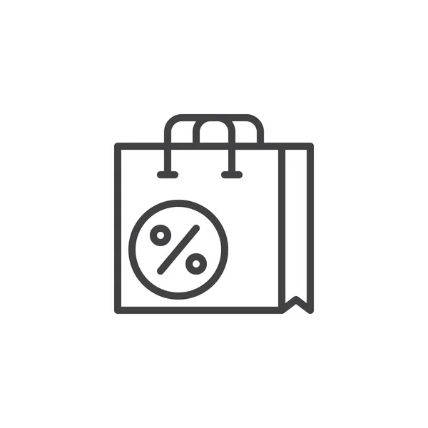 Bevásárlótáska százalékos jel szerkezeti ikon — Stock Vector