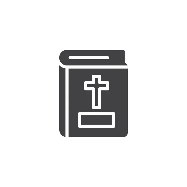 聖書本のベクター アイコン モバイルの概念と Web デザインのフラット記号を記入しました 聖書の簡単な固体アイコン シンボル ロゴの図 ピクセル完璧なベクトル グラフィック — ストックベクタ