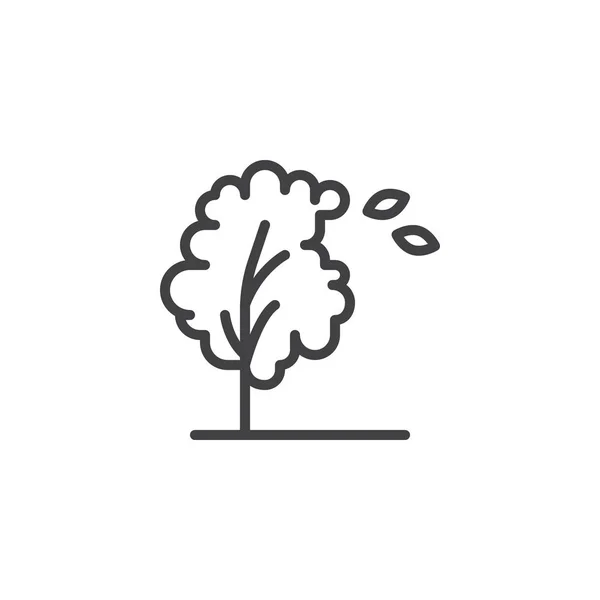 Větrný strom a ikona obrysu — Stockový vektor