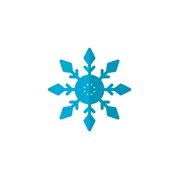 Blue Snowflake Ícone Plano Sinal Vetor Pictograma Colorido Isolado Branco — Vetor de Stock