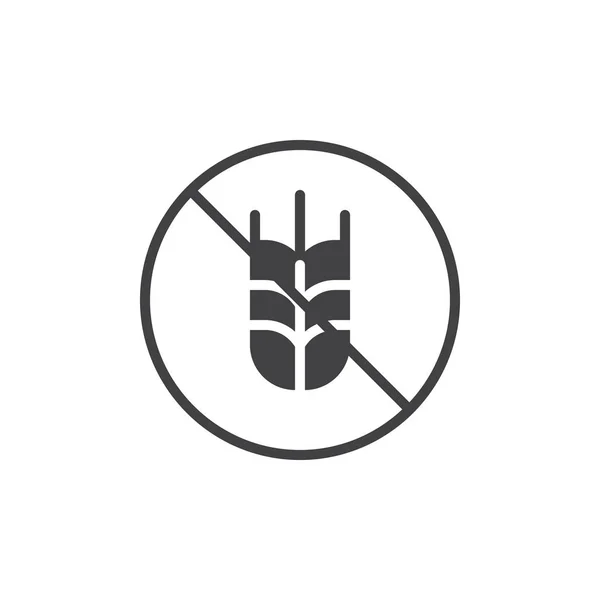 Icône Vectorielle Étiquette Sans Gluten Panneau Plat Rempli Pour Concept — Image vectorielle