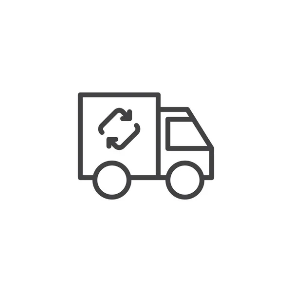 Recyclage camion icône contour — Image vectorielle