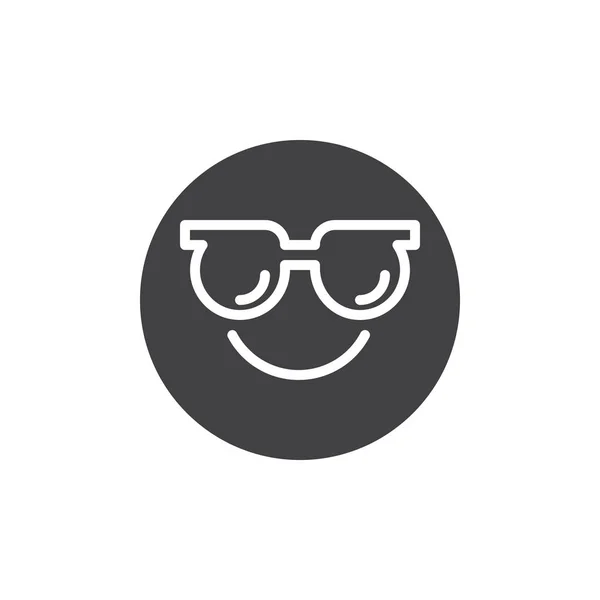 Smiling face with sunglasses emoji vector icon — Stock Vector