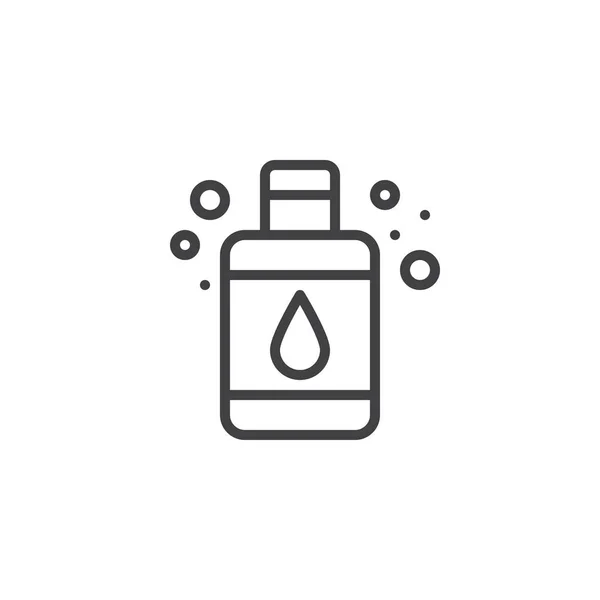 Εικονίδιο Της Διάρθρωσης Μπουκάλι Υγρό Σαπούνι Γραμμικό Στυλ Σημάδι Για — Διανυσματικό Αρχείο