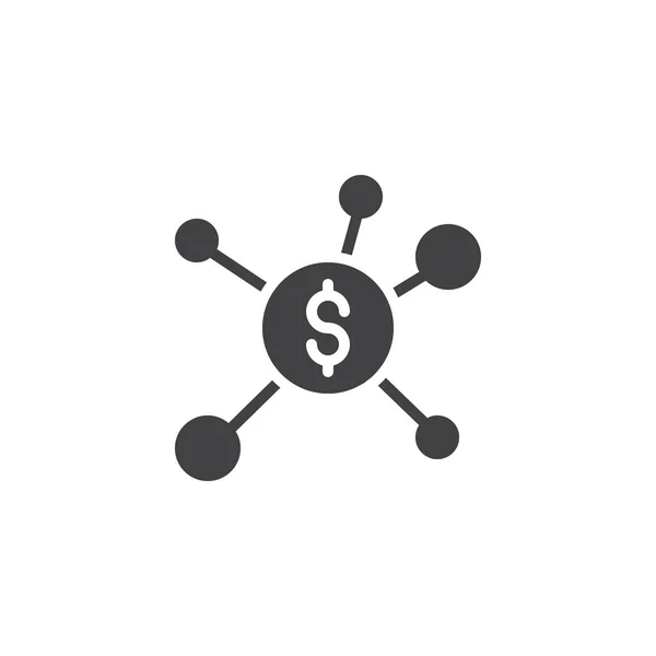 Dollar financial network vector icon — Stock Vector