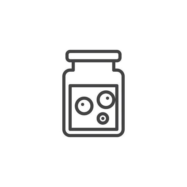 Jam Jar Outline Icon Linear Style Sign Mobile Concept Web — Stock Vector