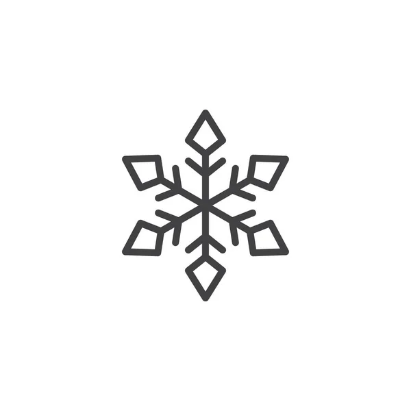 Sneeuwvlokje Omtrek Icoon Lineair Stijlteken Voor Mobiel Concept Webdesign Sneeuw — Stockvector