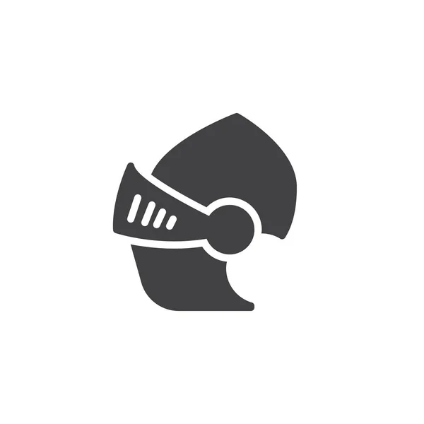 古老的头盔向量图标 填充平面符号的移动概念和网页设计 骑士头盔中世纪简单的固体图标 徽标插图 像素完美矢量图形 — 图库矢量图片