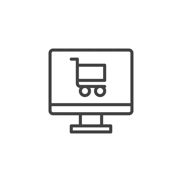 Online shop outline icon — Stock Vector