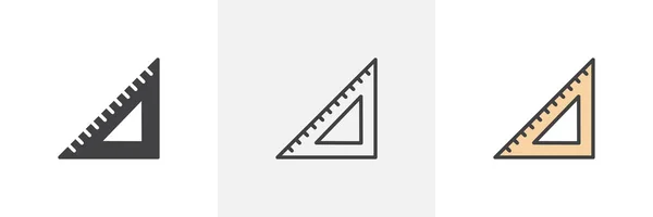 Regla triangular icono de estilo diferente — Archivo Imágenes Vectoriales