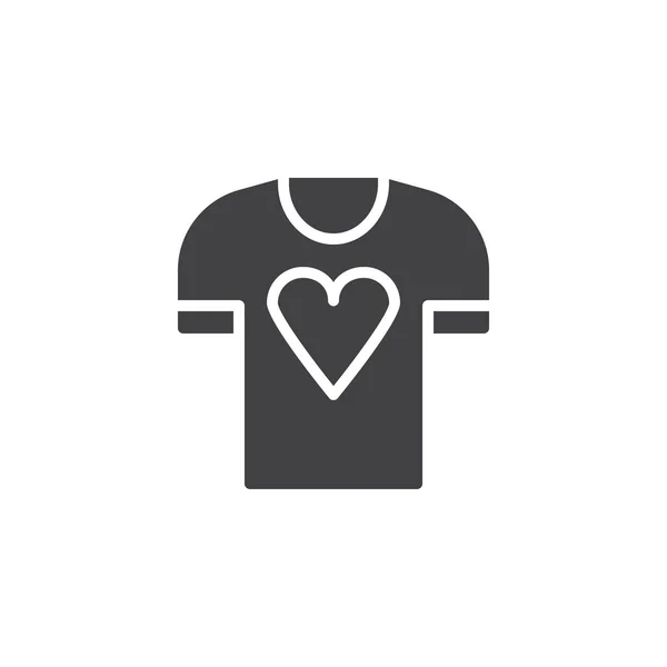 T-shirt met hart vector pictogram — Stockvector