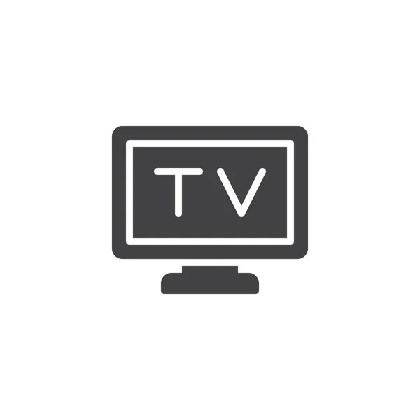 テレビ画面のベクター アイコン モバイルの概念と Web デザインのフラット記号を記入しました テレビ簡単な固体アイコン シンボル ロゴの図 ピクセル完璧なベクトル グラフィック — ストックベクタ