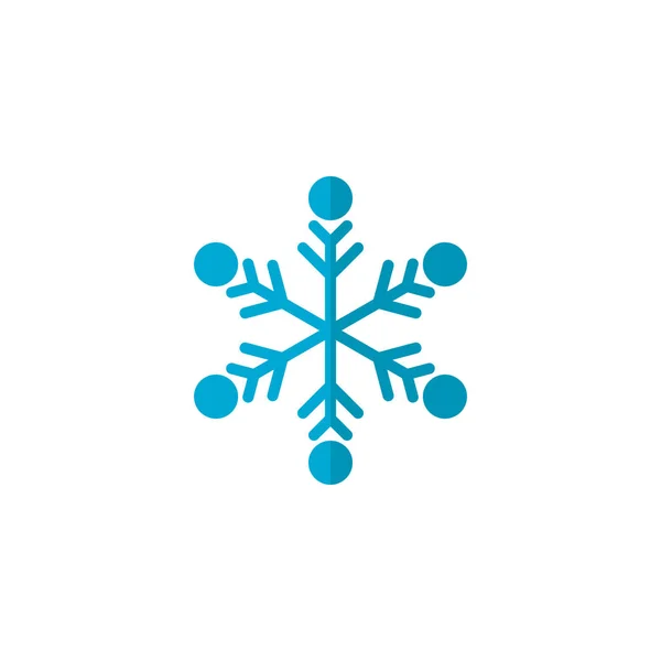 Blaue Schneeflocke Flaches Symbol Vektorzeichen Buntes Piktogramm Isoliert Auf Weiß — Stockvektor