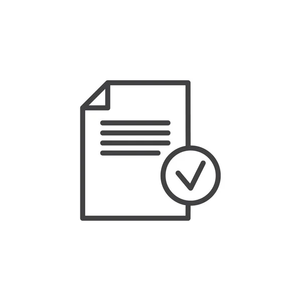 Schválené ikonu osnovy dokumentu — Stockový vektor