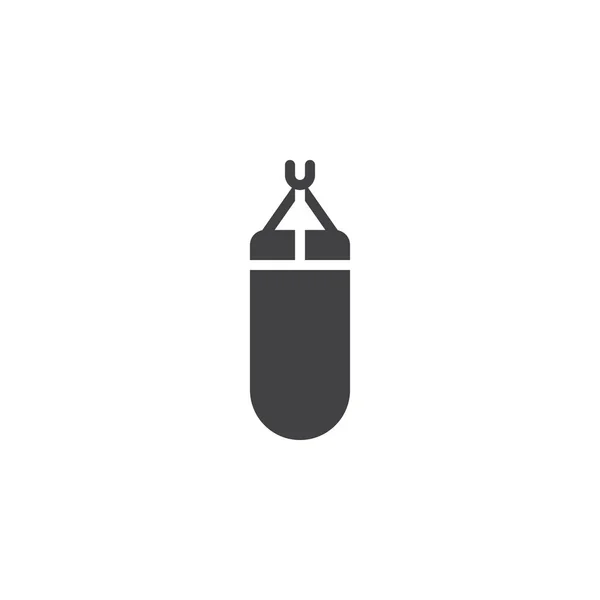 サンドバッグのベクター アイコン モバイルの概念と Web デザインのフラット記号を記入しました ボクシング バッグ シンプルな固体アイコン シンボル ロゴの図 — ストックベクタ