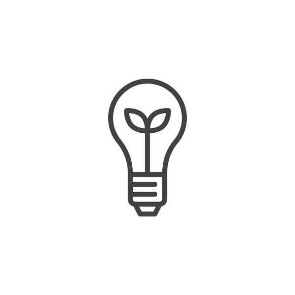 Ecological light bulb outline icon — Stock Vector