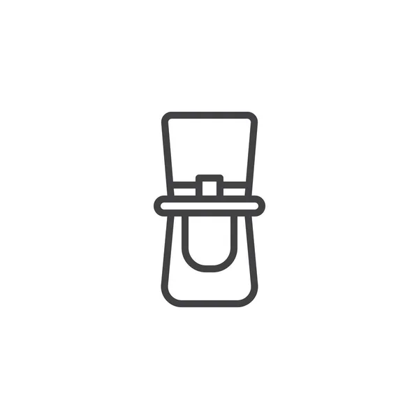 Skřítek kloboukem a vousy osnovy ikona — Stockový vektor
